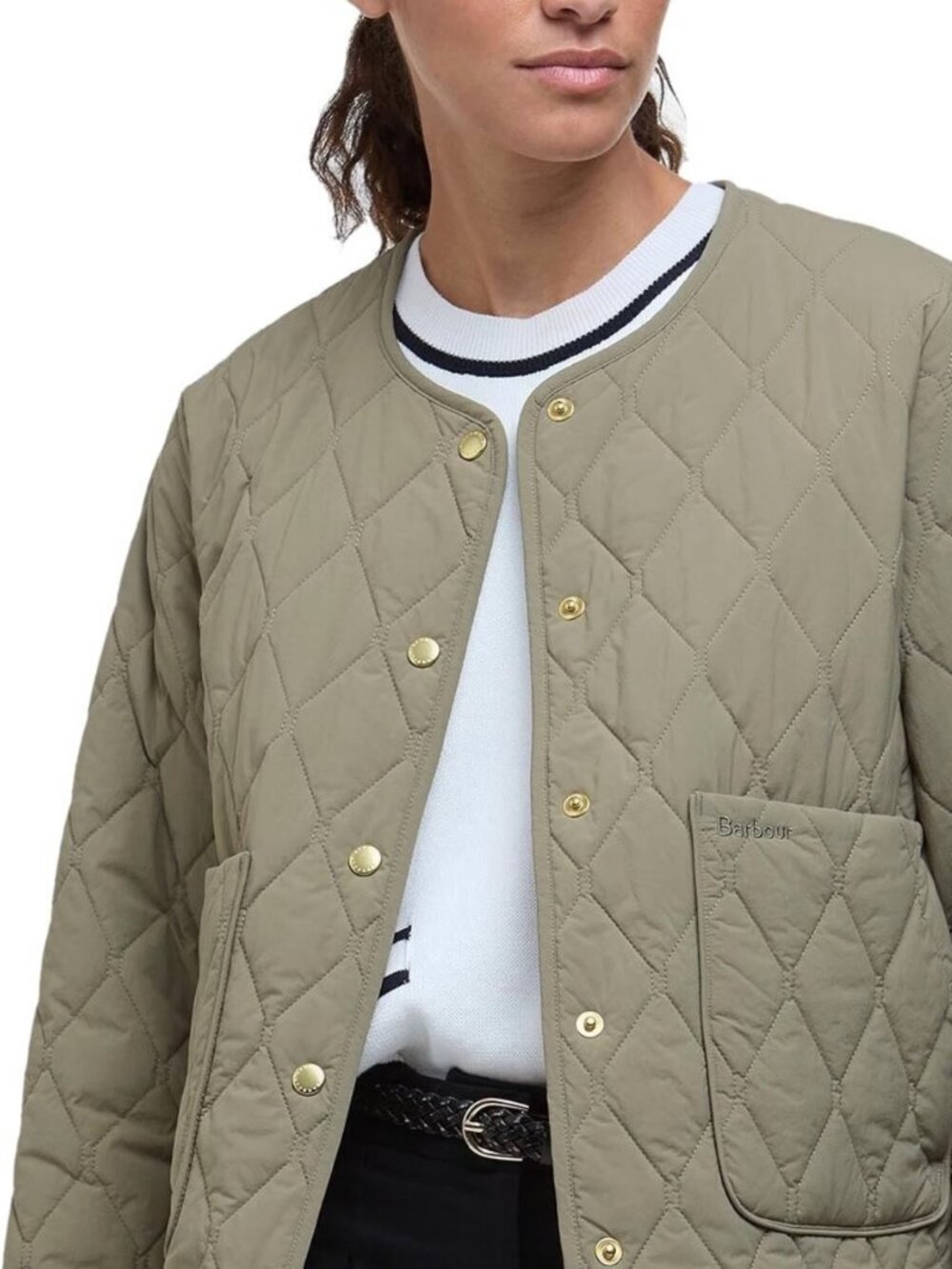 Barbour Quilted Monroe Jacket with Plaid Lining (Current Style) Size US 4 - Picture 4 of 13